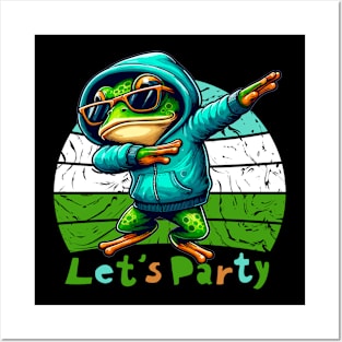 Dabbing Frog - Let's Party Posters and Art